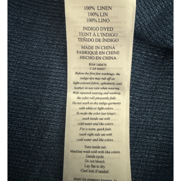 Faherty Gemina Linen Basketweave Dress Indigo Blue Size S, NEW NWT, MSRP $178 - Picture 10 of 11